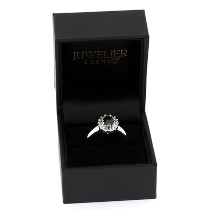 Ring 585 Gold 14 kt Weißgold - Saphir Diamanten - Wert 790,-
