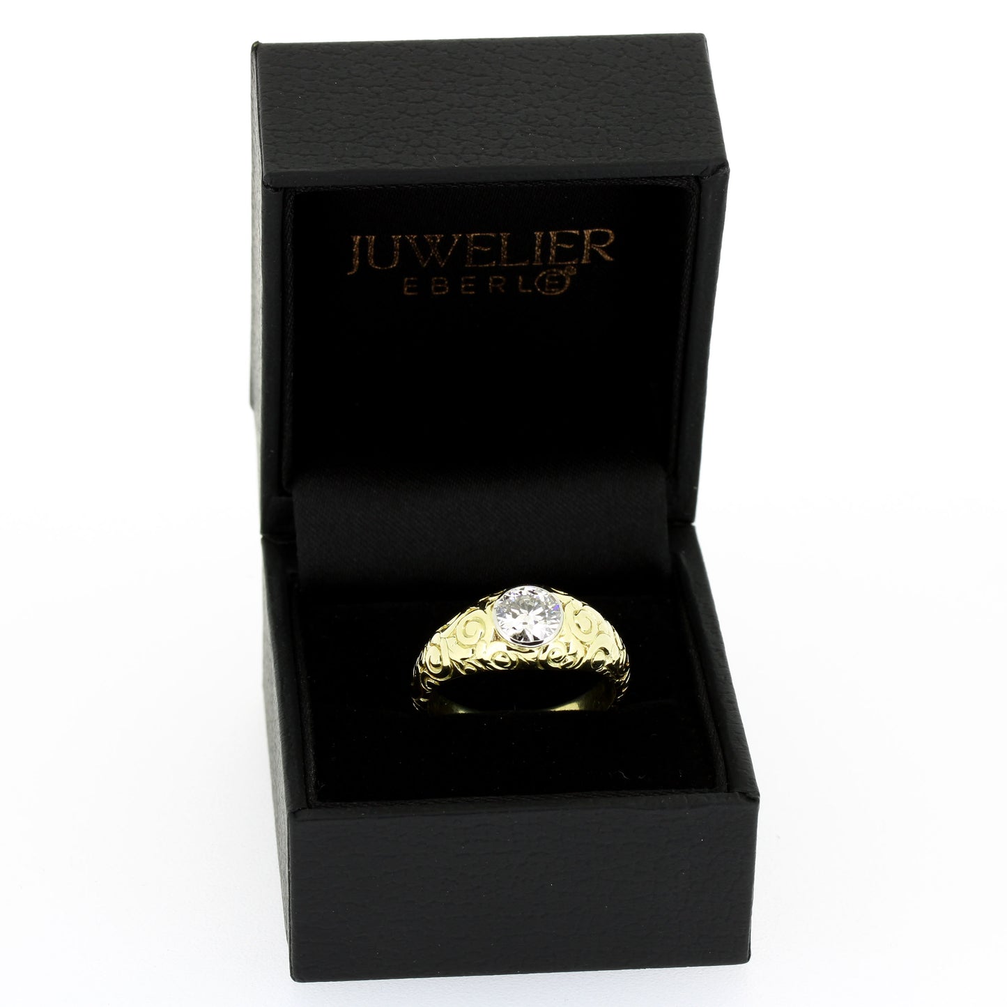 Ring 585 Gold 14 Kt Gelbgold - Diamant Altschliff 1,0 ct TW/P1 - Wert 4660,-