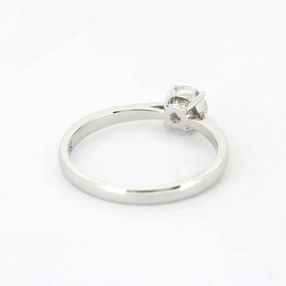 Solitär Verlobungsring 585 Gold 14 kt Weißgold - 0,50 ct Brillant E VS2 - CVD Labor Diamant