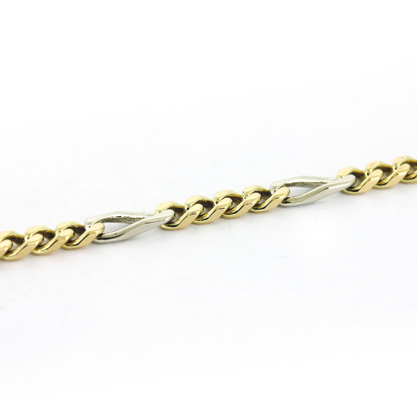 Armband Figaro 585 Gold 14 kt bicolor – 19 cm – Breite 3,8 mm - Wert 2140,-