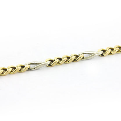 Armband Figaro 585 Gold 14 kt bicolor – 19 cm – Breite 3,8 mm - Wert 2140,-