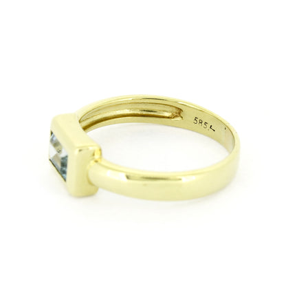 Ring 585 Gold 14 Kt Gelbgold Blautopas - Wert 370,-