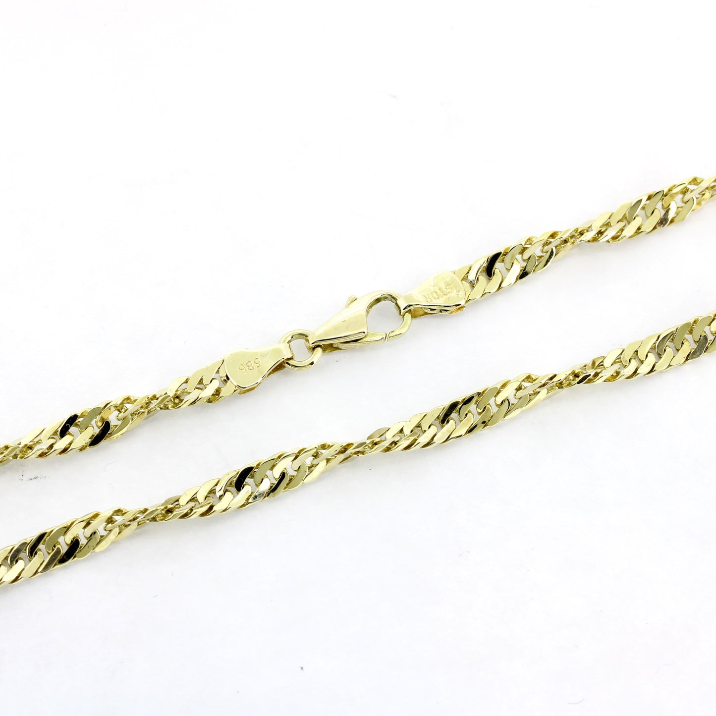 Kette 585 Gold 14 kt Gelbgold gedreht - 55 cm lang - Wert 3830,-