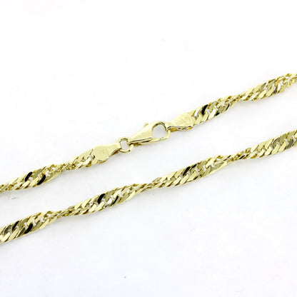 Kette 585 Gold 14 kt Gelbgold gedreht - 55 cm lang - Wert 3830,-