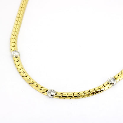 Collier 750 Gold 18 kt - Brillant 1,0 ct TW/VS - 42 cm lang - Wert 12800,-