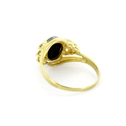 Ring 333 Gelbgold mit Opal-Triplette & Zirkonia - Wert 350,-