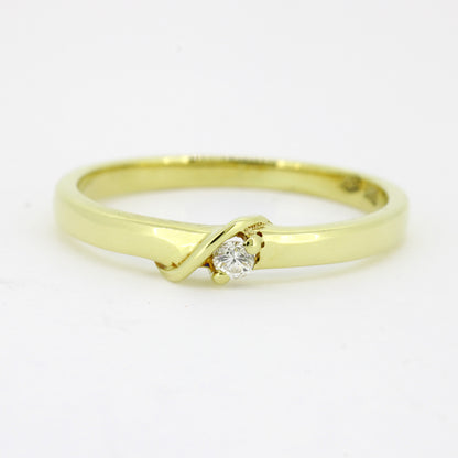 Ring 585 Gold 14 Karat Gelbgold Diamanten 0,03 ct Gr. 51,5 - Wert 420,-