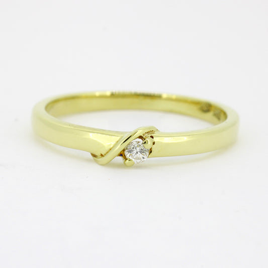 Ring 585 Gold 14 Karat Gelbgold Diamanten 0,03 ct Gr. 51,5 - Wert 420,-