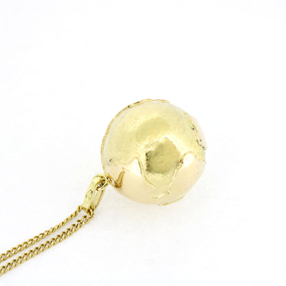 Kette mit Weltkugel Anhänger 585 Gold 14 kt Gelbgold - 50 cm - Wert 1530,-