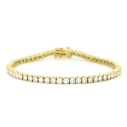 Tennisarmband 585 Gold 14K Gelbgold Diamanten 5,50 ct VVS CVD