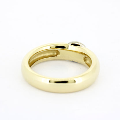 Ring 585 Gold 14 Kt bicolor massiv - Saphir Cabochon - Wert 2700,-