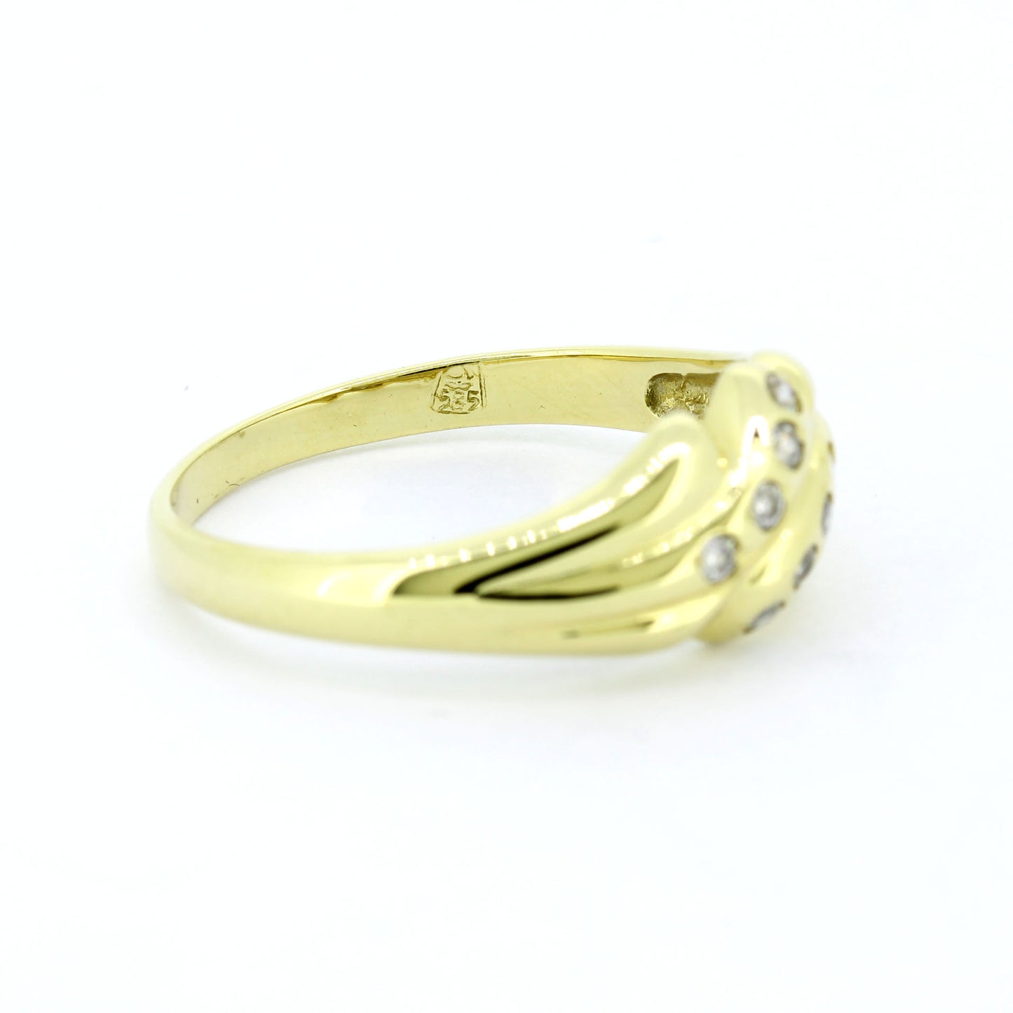 585 Gold Ring Gelbgold Brillant 0,10 ct W/SI Gr. 57 massiv elegant- Wert 820,-