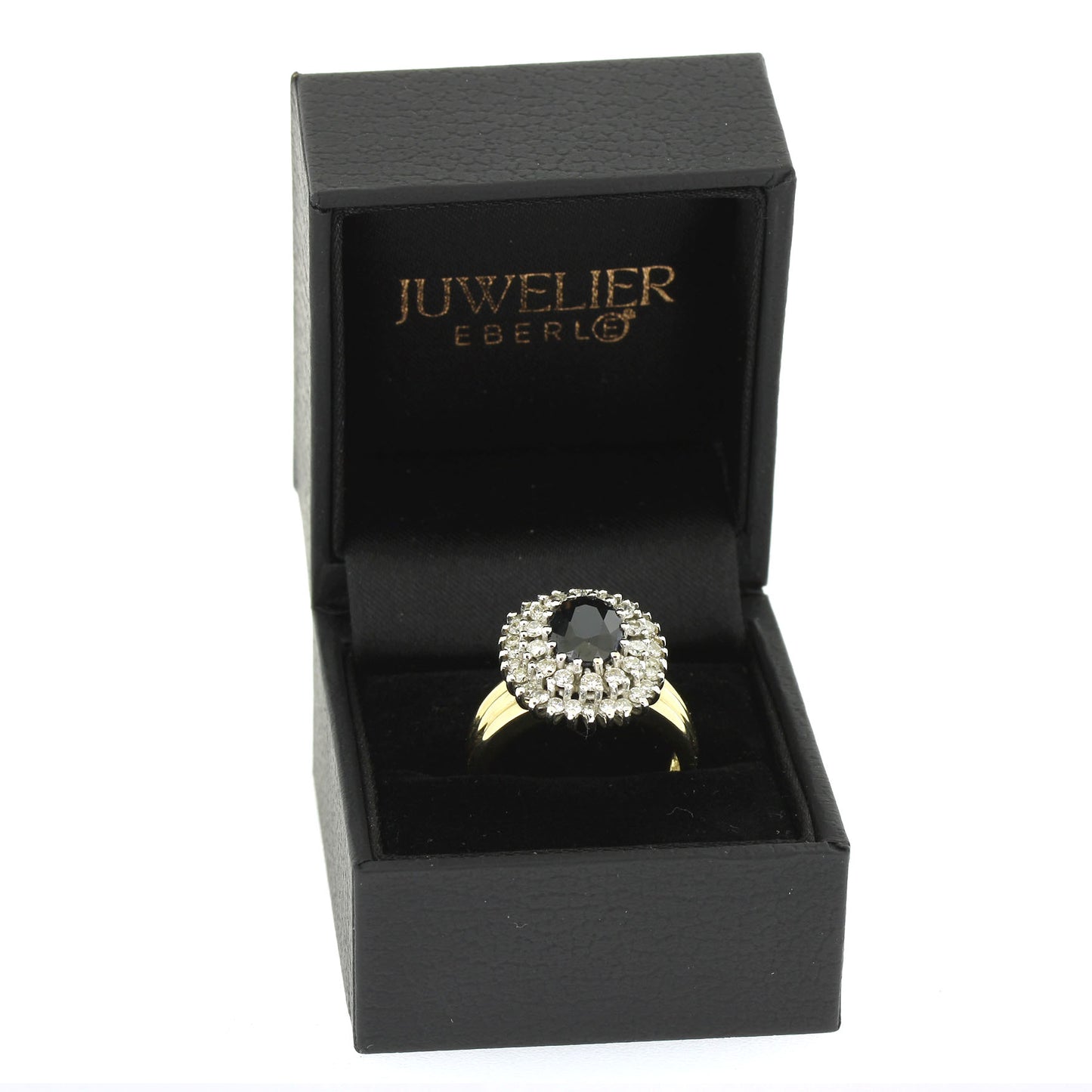 Ring 585 Gold 14 Kt Weißgold - Saphir - 0,80 ct Brillanten - Wert 2550 ,-