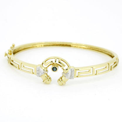 Armreif 585 Gold 14 Karat Gelbgold Saphir und Zirkonia - Wert 3750,-