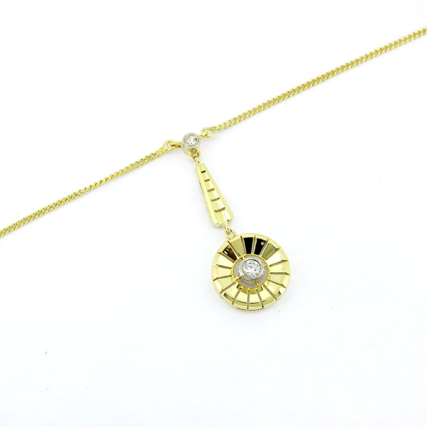 Collier 585 Gelbgold 14 Kt - Brillant ca. 0,12 ct - 44 cm - Wert 980,-