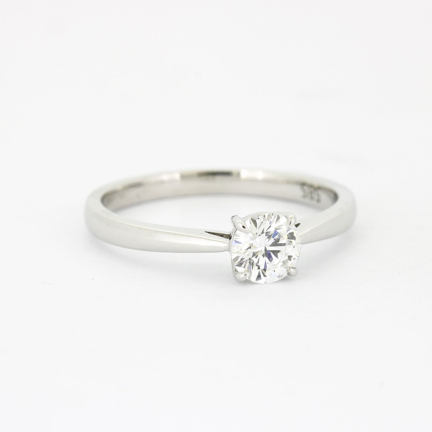 Solitär Verlobungsring 585 Gold 14 kt Weißgold - 0,50 ct Brillant E VS2