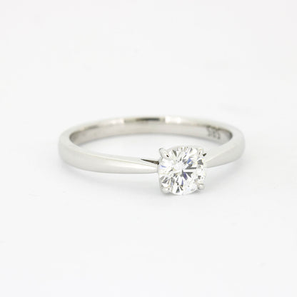 Solitär Verlobungsring 585 Gold 14 kt Weißgold - 0,50 ct Brillant E VS2 - CVD Labor Diamant