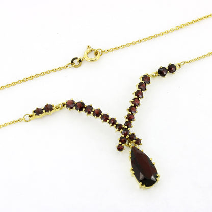 Granat Collier 333 Gold 8 kt - 46 cm lang - Wert 720,-