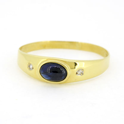 Ring 750 Gold 18 Karat Gelbgold Saphir, Diamanten Gr. 62 - Wert 620,-