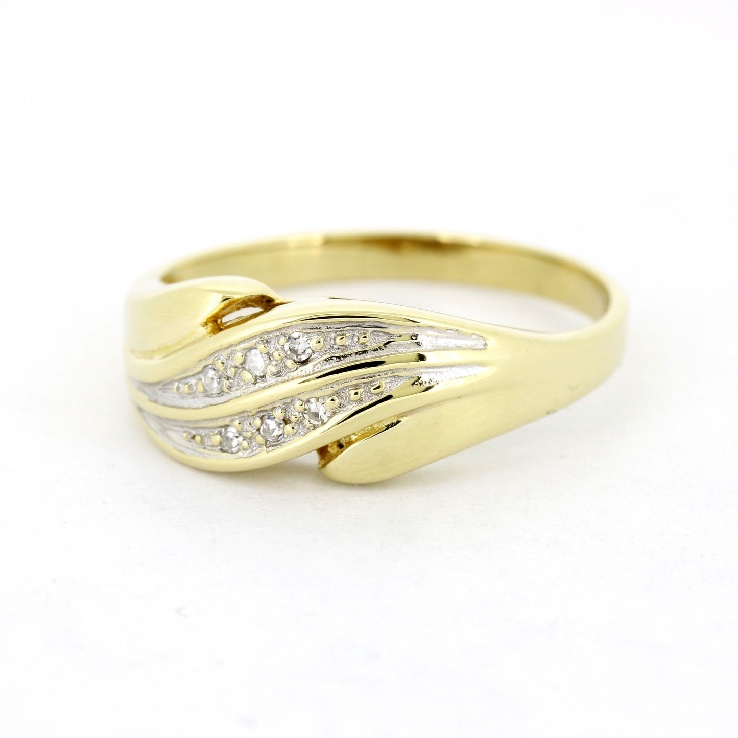 Ring 585 Gold 14 Kt Gelbgold und Weißgold - Diamanten - Wert 680,-