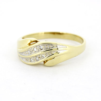 Ring 585 Gold 14 Kt Gelbgold und Weißgold - Diamanten - Wert 680,-