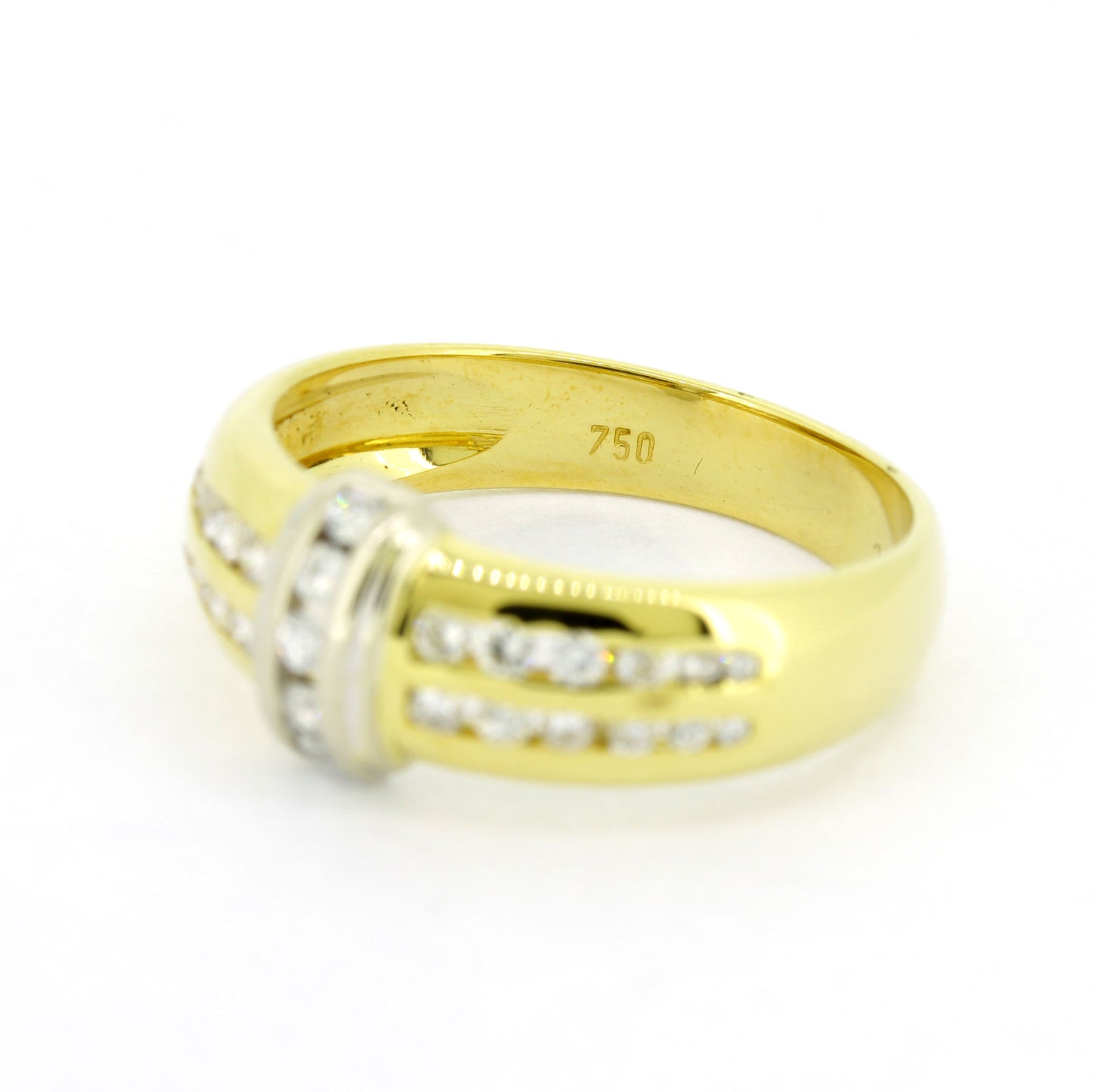 Ring 750 Gold 18 Karat Bicolor Brillanten 0,24 ct TW/SI