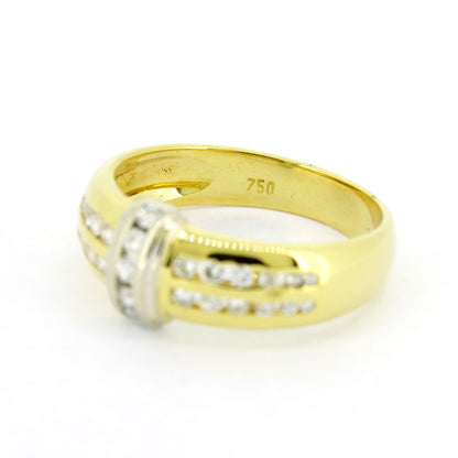 Ring 750 Gold 18 Karat Bicolor Brillanten 0,24 ct TW/SI