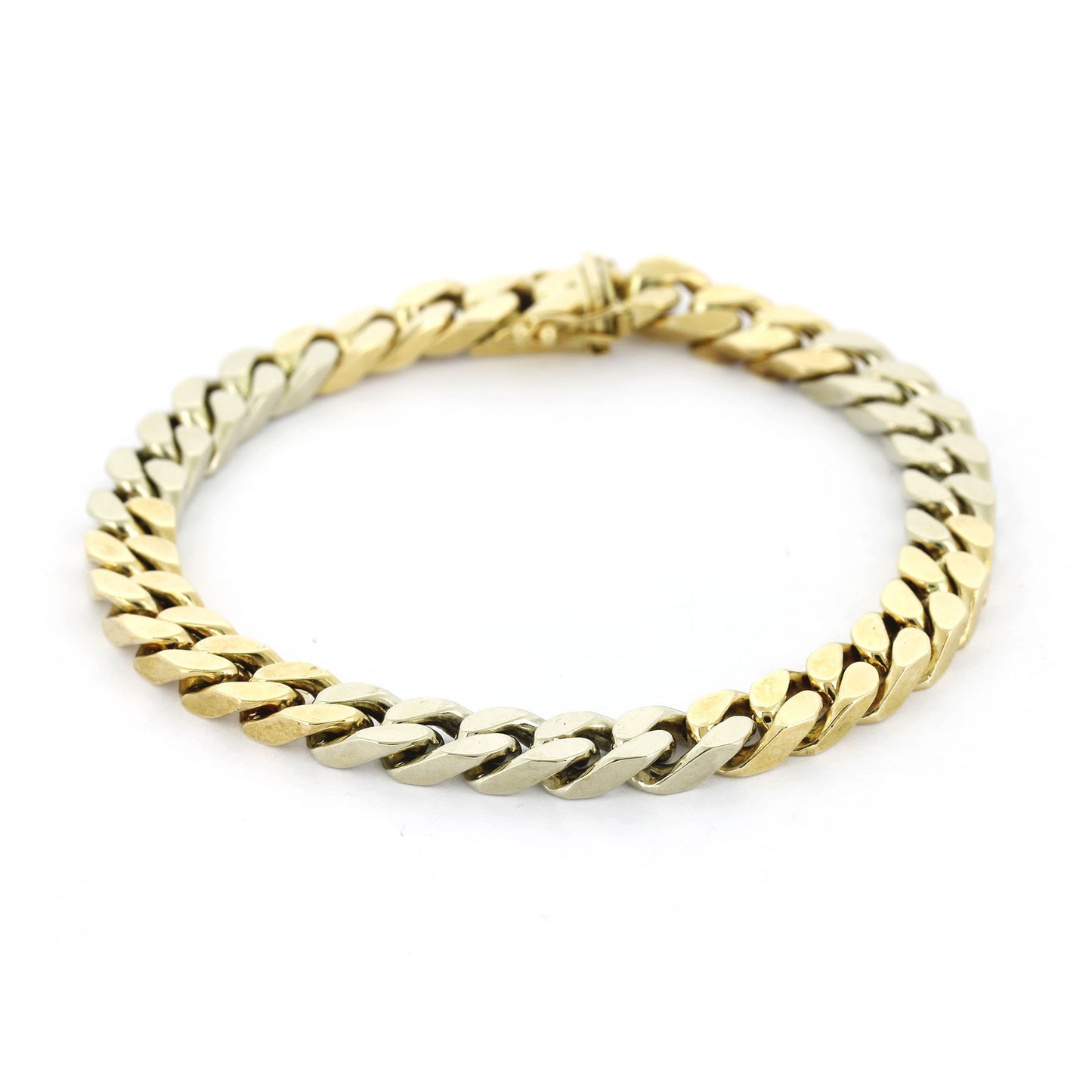 Armband 333 Gold 8 kt bicolor Panzerarmband – 19,5 cm – Breite 7 mm