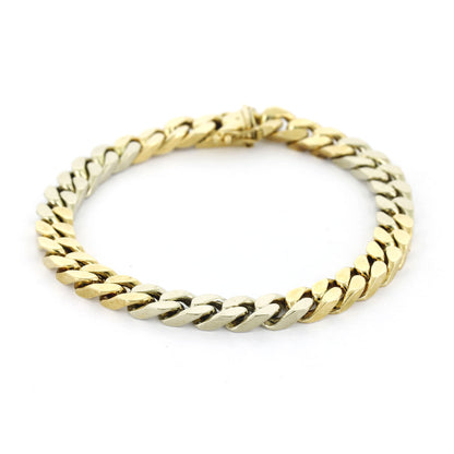 Armband 333 Gold 8 kt bicolor Panzerarmband – 19,5 cm – Breite 7 mm