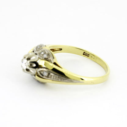 Ring 585 Gelb- & Weißgold – Brillant ca. 0,12 ct TW/VS + 0,05 ct - G58