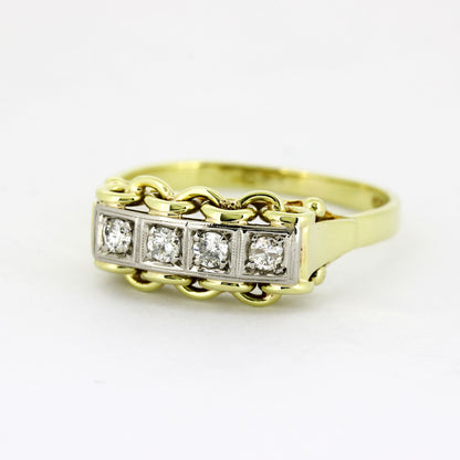 Ring 585 Gelbgold – Brillant ca. 0,16 ct W/P1 – Ringgröße 56