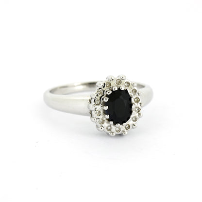 Ring 585 Gold 14 kt Weißgold - Saphir Diamanten - Wert 790,-