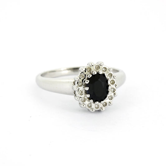 Ring 585 Gold 14 kt Weißgold - Saphir Diamanten - Wert 790,-