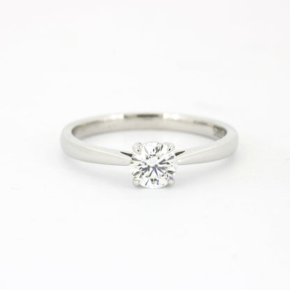 Solitär Verlobungsring 585 Gold 14 kt Weißgold - 0,50 ct Brillant E VS2 - CVD Labor Diamant