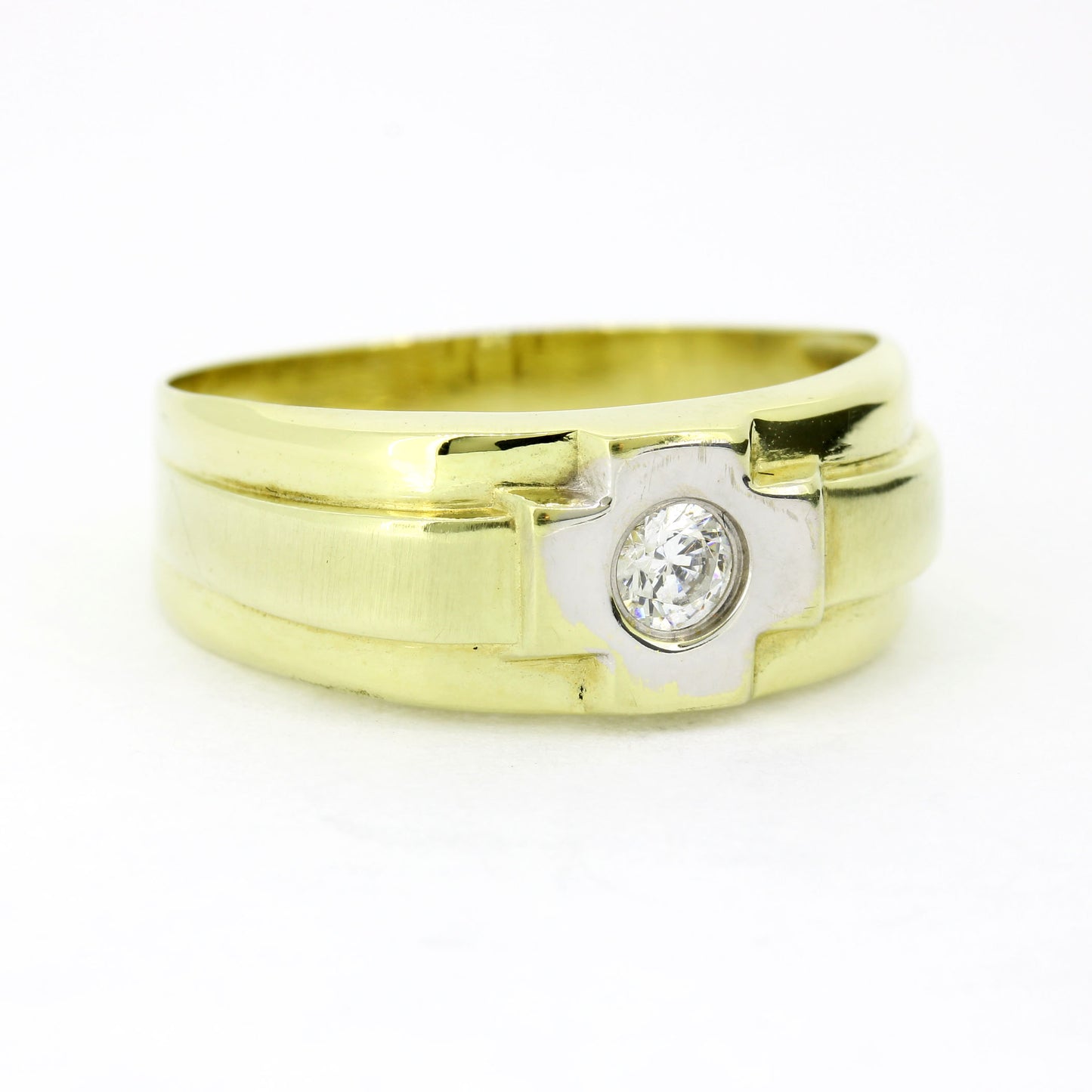 Ring 585 Gold 14 Karat Bicolor Zirkonia Gr. 61