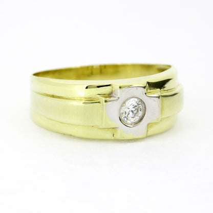 Ring 585 Gold 14 Karat Bicolor Zirkonia Gr. 61