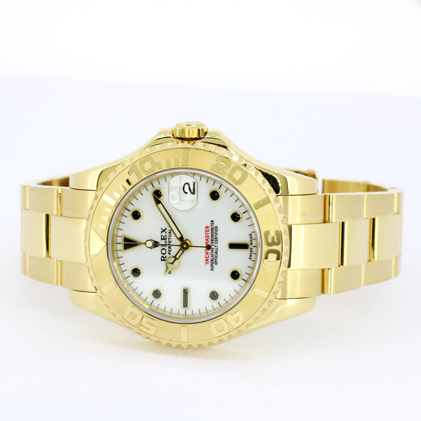 Rolex Yachmaster 18 Kt - 35 mm - Ref 168628 - White Dial- Automatik