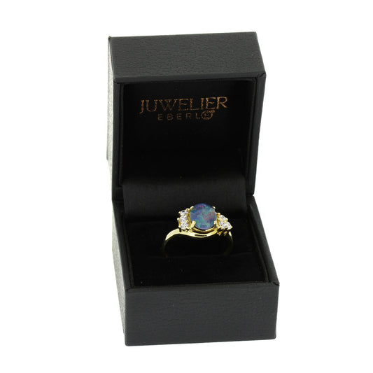 Ring 333 Gelbgold mit Opal-Triplette & Zirkonia - Wert 350,-
