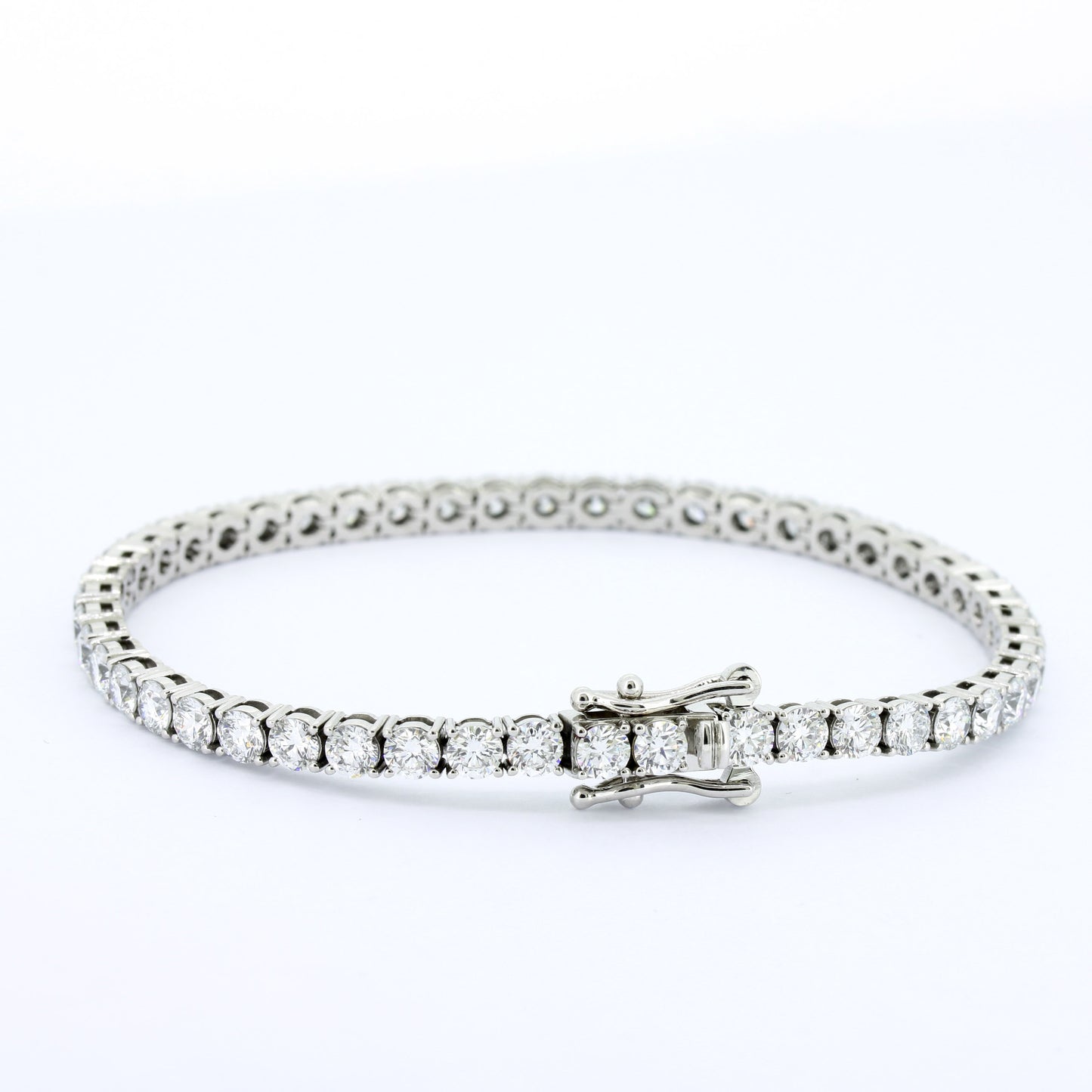 Tennisarmband 585 Gold 14 Kt Weißgold - Brillanten 7,40 ct CVD Labordiamanten