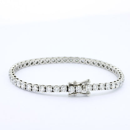 Tennisarmband 585 Gold 14 Kt Weißgold - Brillanten 7,40 ct CVD Labordiamanten