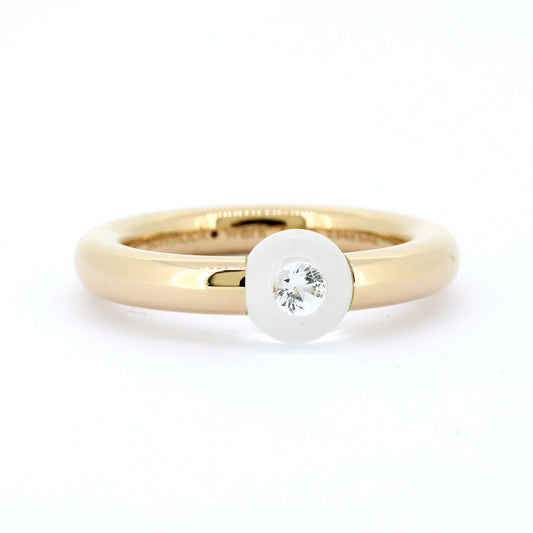 Schmuckwerk Ring Glasklar - 750 Gold 18 Kt - Brillant 0,04 ct - Wert 4490,-