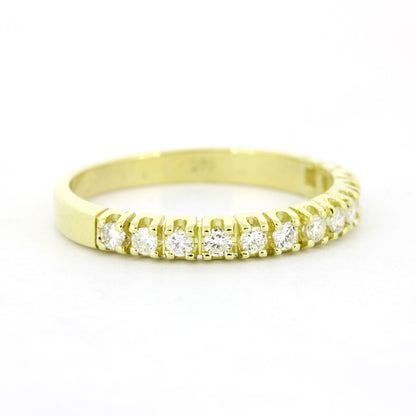 Halb Memoire Ring 585 Gold 14 Kt Gelbgold - Brillanten 0,40 ct WSI - Wert 1240,-