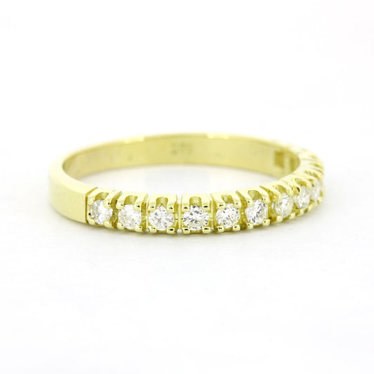 Halb Memoire Ring 585 Gold 14 Kt Gelbgold - Brillanten 0,40 ct WSI - Wert 1240,-