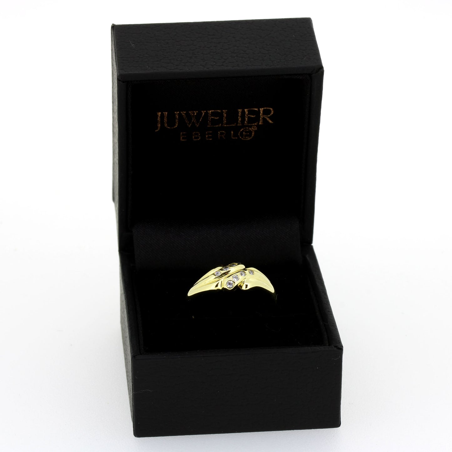 585 Gold Ring Gelbgold Brillant 0,10 ct W/SI Gr. 57 massiv elegant- Wert 820,-