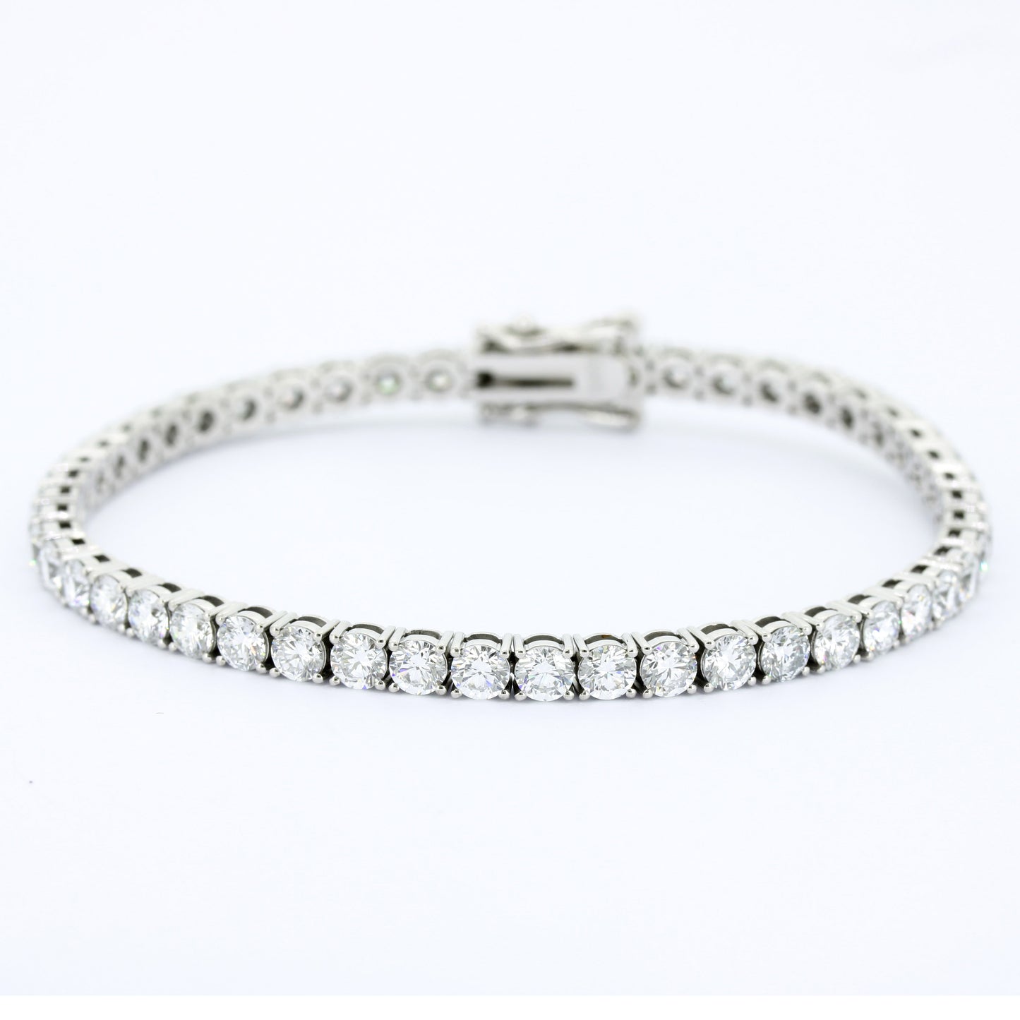 Tennisarmband 585 Gold 14 Kt Weißgold - Brillanten 7,40 ct CVD Labordiamanten