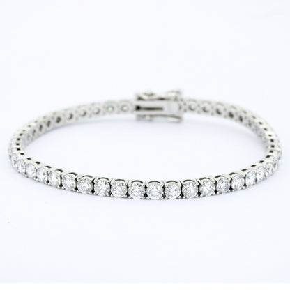 Tennisarmband 585 Gold 14 Kt Weißgold - Brillanten 7,40 ct CVD Labordiamanten
