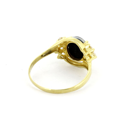 Ring 333 Gelbgold mit Opal-Triplette & Zirkonia - Wert 350,-