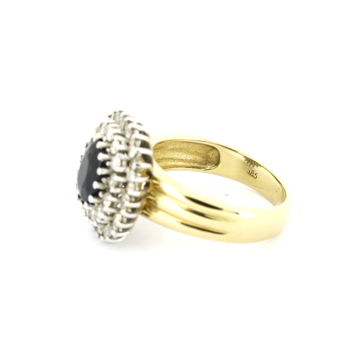 Ring 585 Gold 14 Kt Weißgold - Saphir - 0,80 ct Brillanten - Wert 2550 ,-