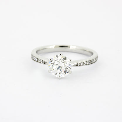 Solitär Ring 585 Gold 14 kt Gold - IGI 1,05 ct Brillant VVS1 - CVD Labor Diamant