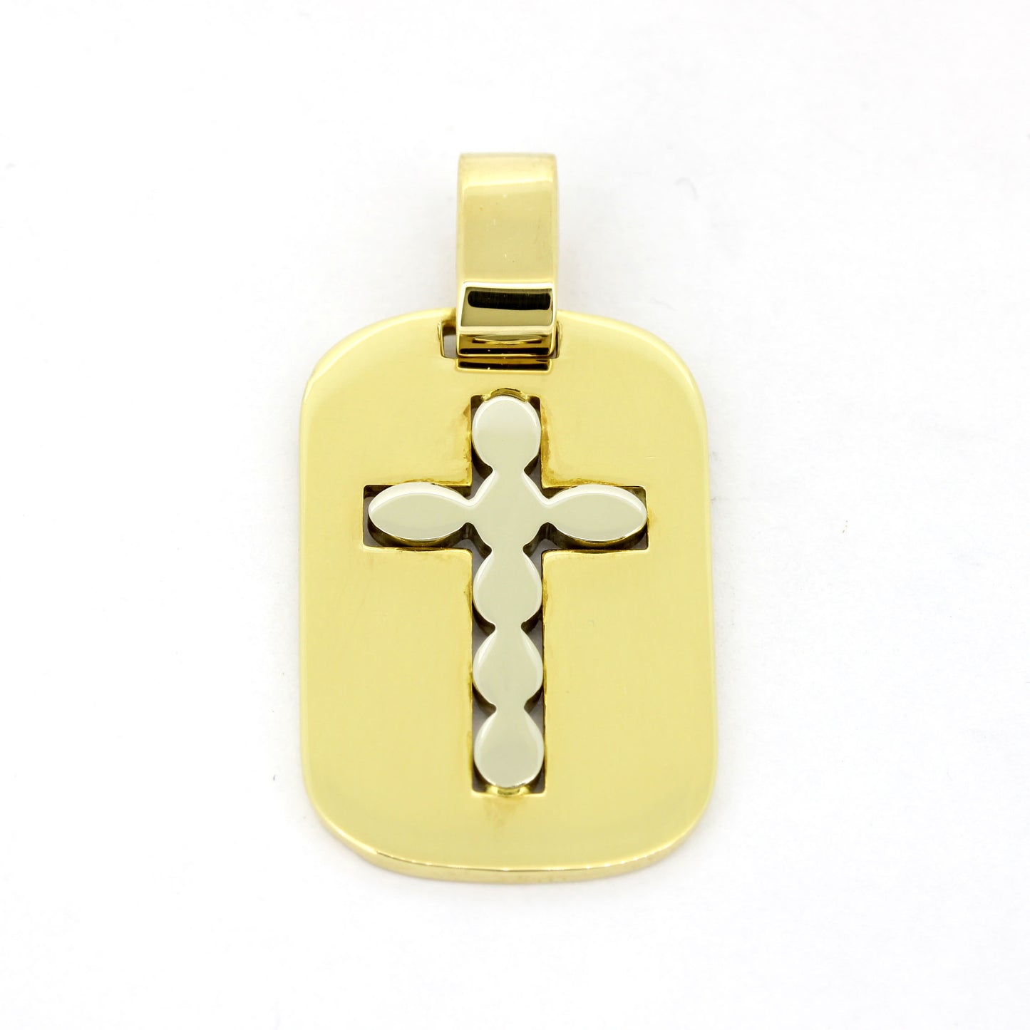 Gold Kreuz Anhänger 750 18 Kt Bicolor Damen Herren Schmuck - Wert 2080,-